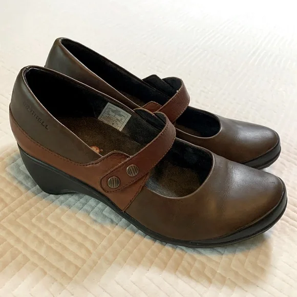 Merrell Veranda Emme J69042 Brown Leather Mary Jane Shoes, Womens 8.5 - Picture 1 of 16